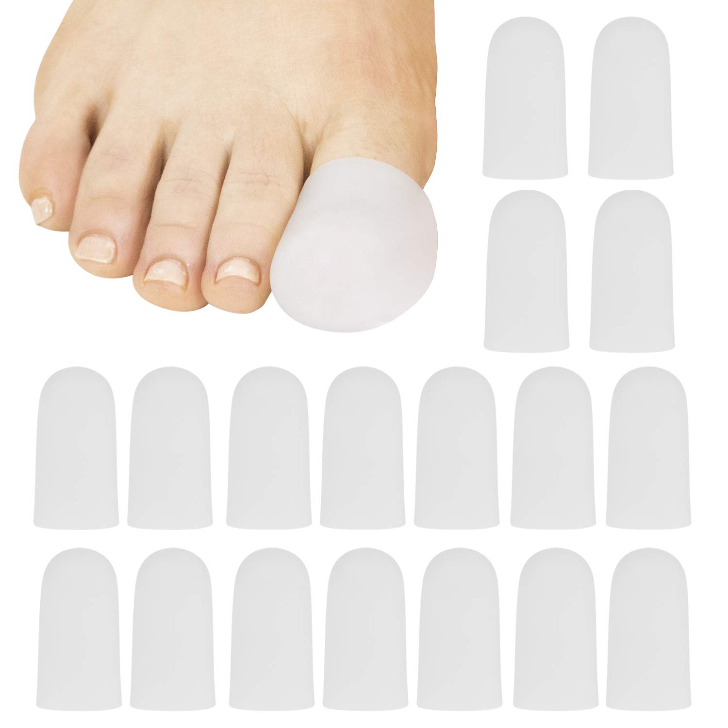 ViveSole Toe Guard (20 Pack) Silicone Gel Tubes Protector Cap for