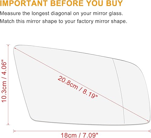 Miniatura 3 de X AUTOHAUX Espejo retrovisor de automóvil de repuesto de vidrio con placa trasera calefactada lado derecho del pasajero para BMW 550i 525i 528i