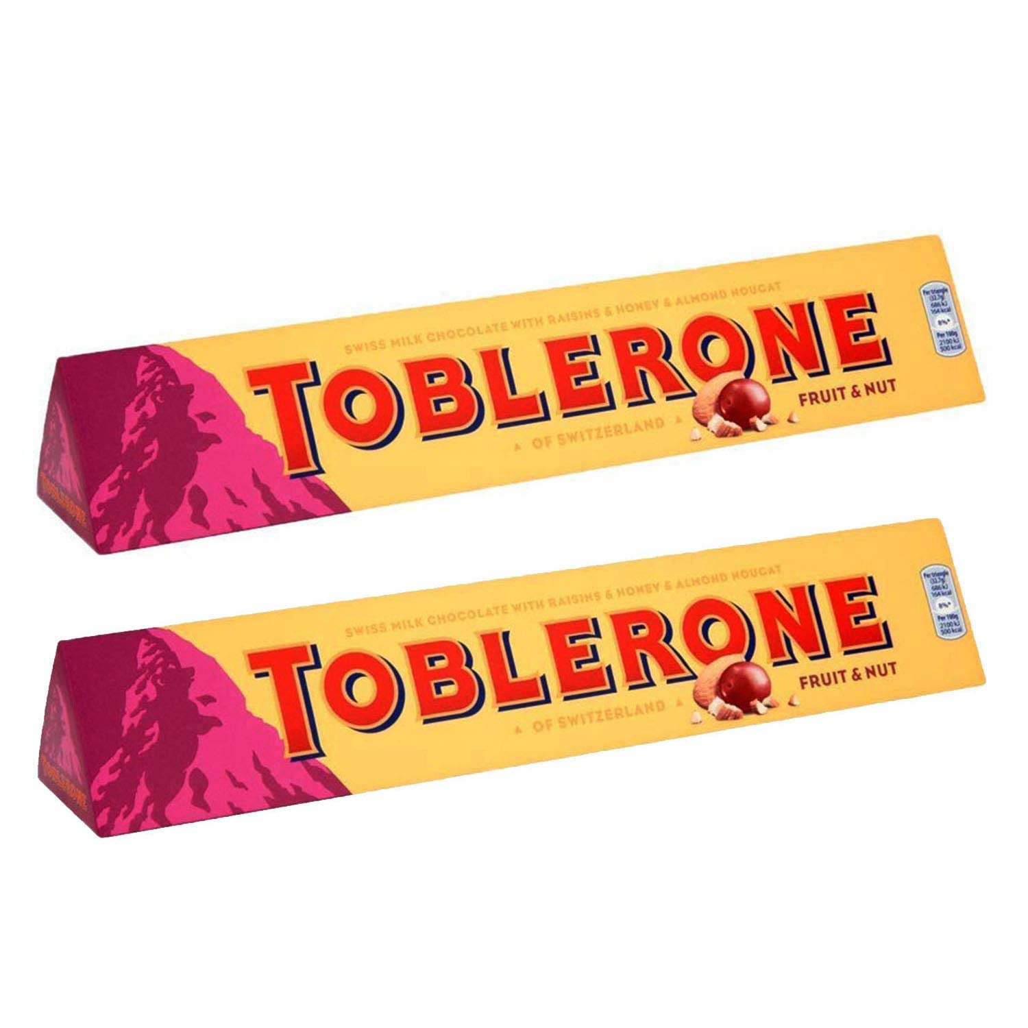 Toblerone Of Switzerland Swiss Fruit & Nut With Raisins Honey & Almond Nougat Chocolate Candy Bar, (Imported) (Pack Of 2)) -100 Gm (B0C6MDGDH6) Amazon Price History, Amazon Price Tracker