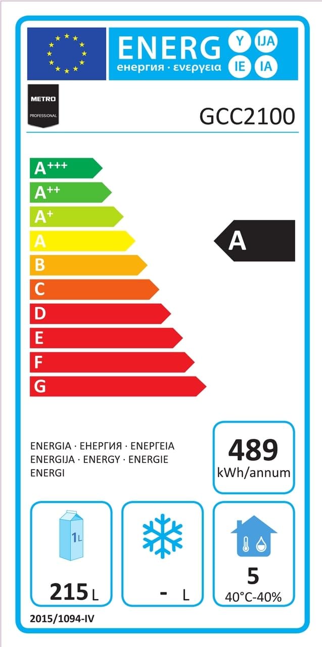METRO Professional Mesa refrigerada GCC2100BS, 215 L, refrigeración por aire, 250 W, descongelación automática, con cerradura y cajones frigoríficos
