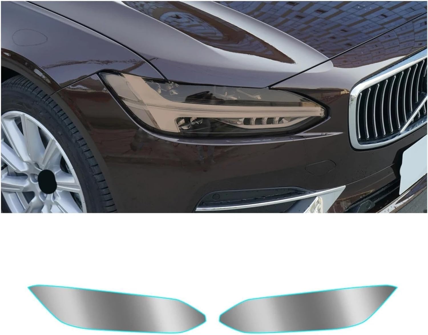 SamLng Car Front Light Film for S90 2017-2021 Light Controlled Car Front Headlamp Protection Film TPU Color Changing Car Headlight Film TPU Lamp Film Car Headlight Film