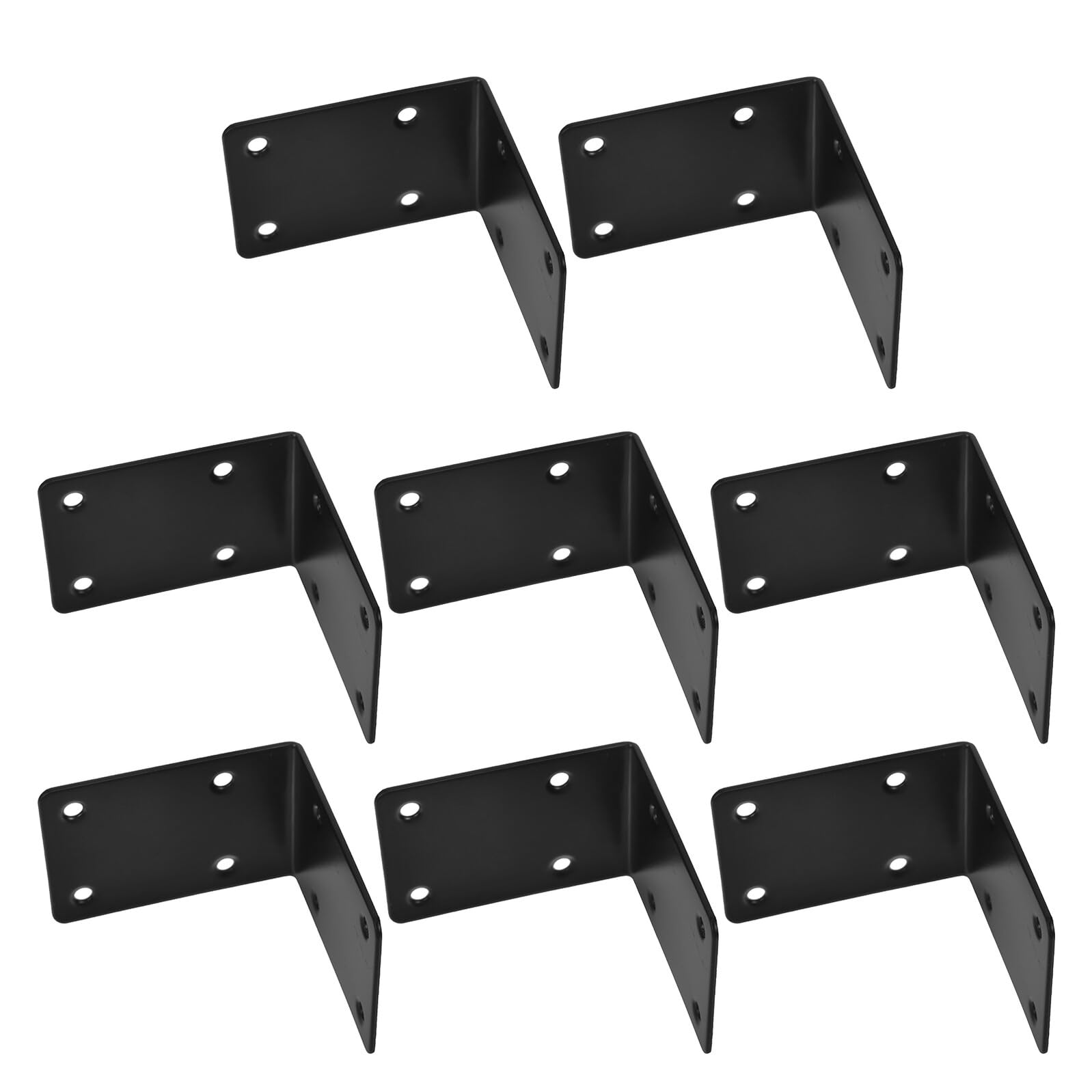 Équerres angle noires en acier lot de 8 supports robustes pour étagère bois