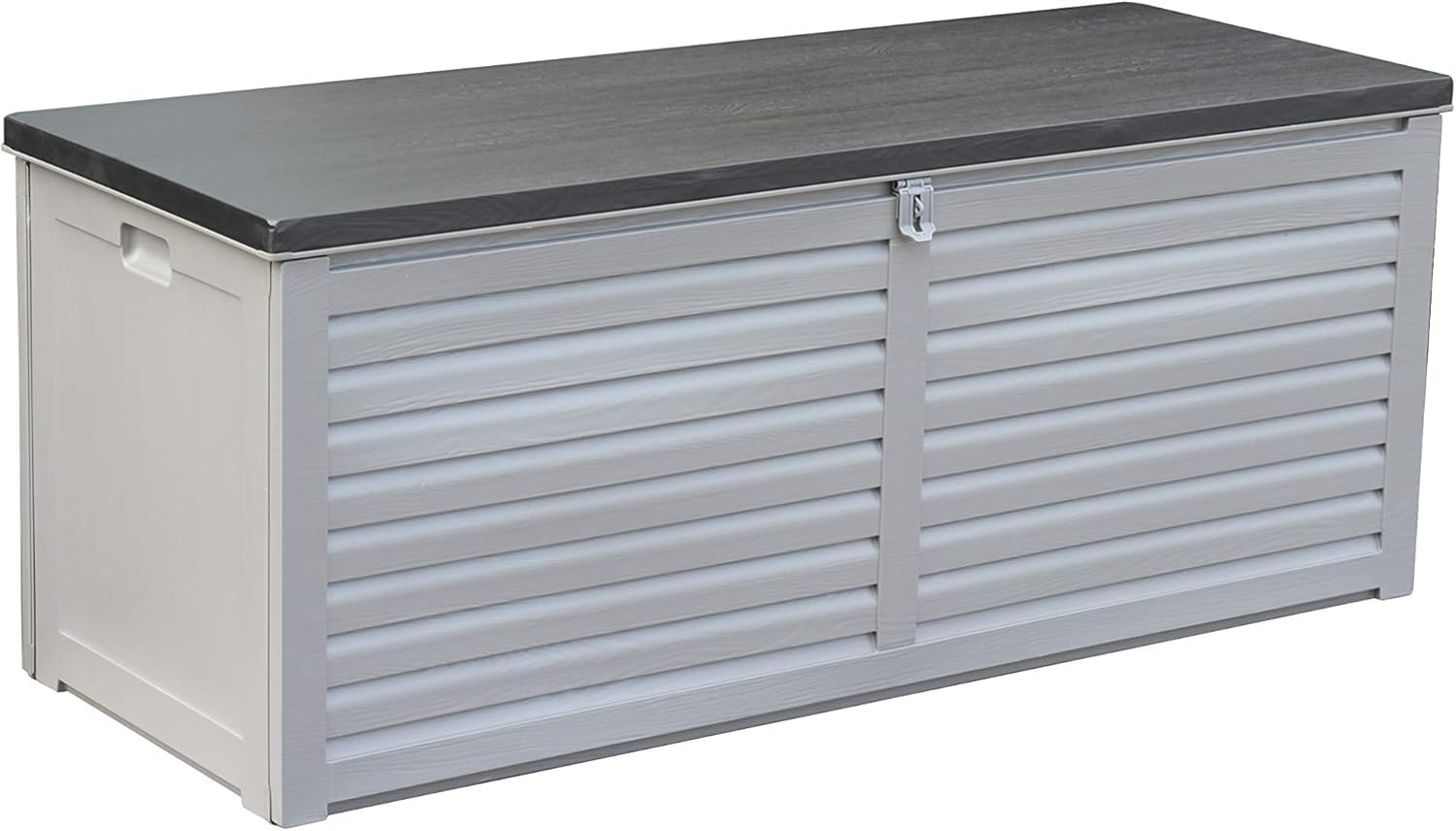 Baule Contenitore da Esterno In Resina 390 L | chiusura predisposta per lucchetto e apertura assistita, dimensioni 143.5x53.4x56.8 cm