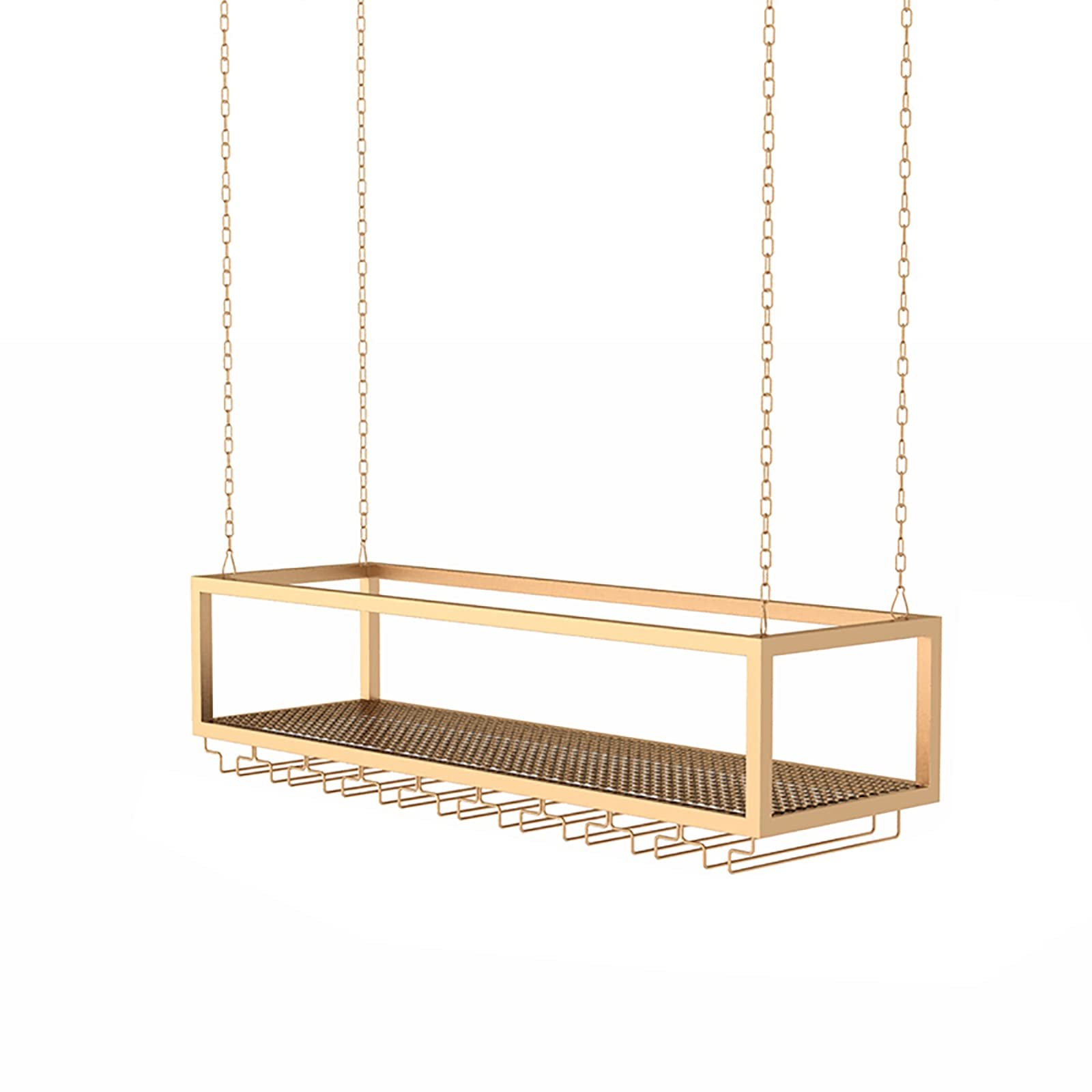 Adjustable Industrial Hanging Wine Glass Rack with Shelf Goblet Stemware and Mug Holder Ceiling Mounted Wine Bottle Holder for Home Bar.