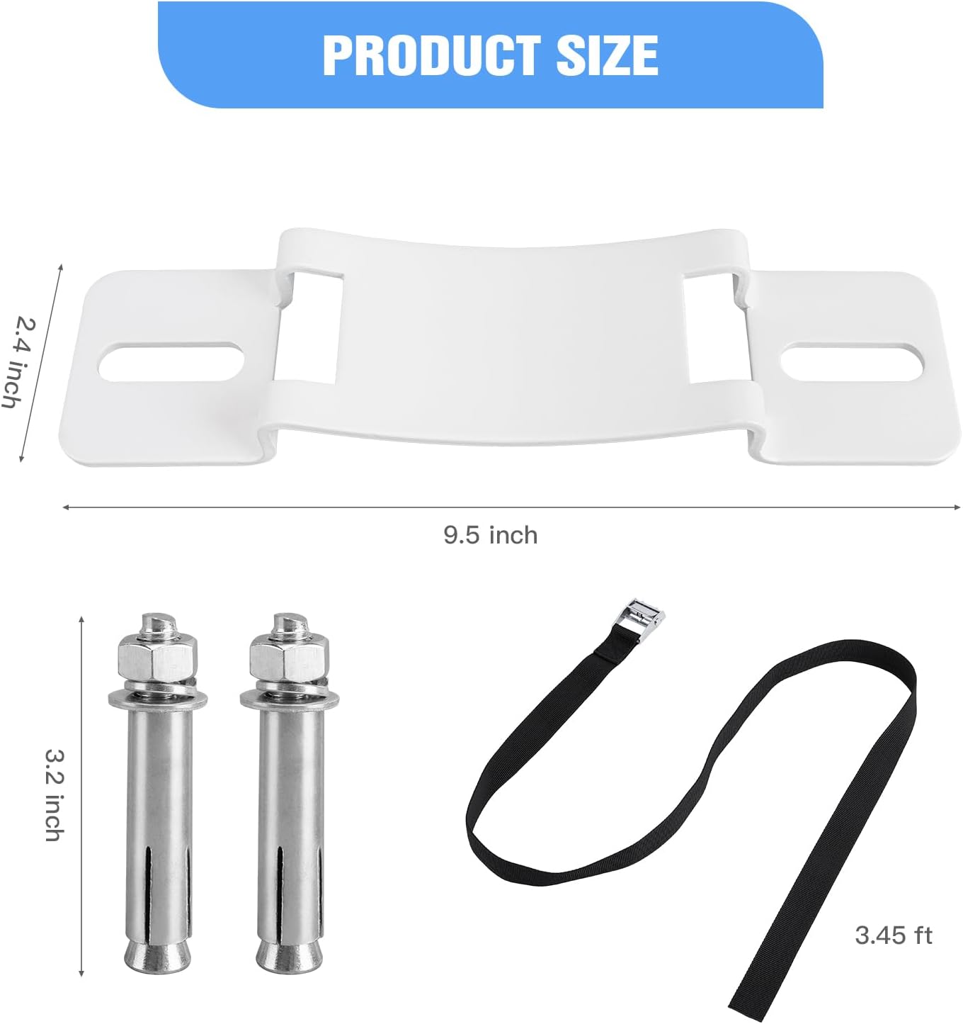 Cylinder Wall Mounted Bracket，Gas Cylinder Holder Wall-Mounted Bracket Propane Tank Bracket with Screws and Safety Belt (White 2)