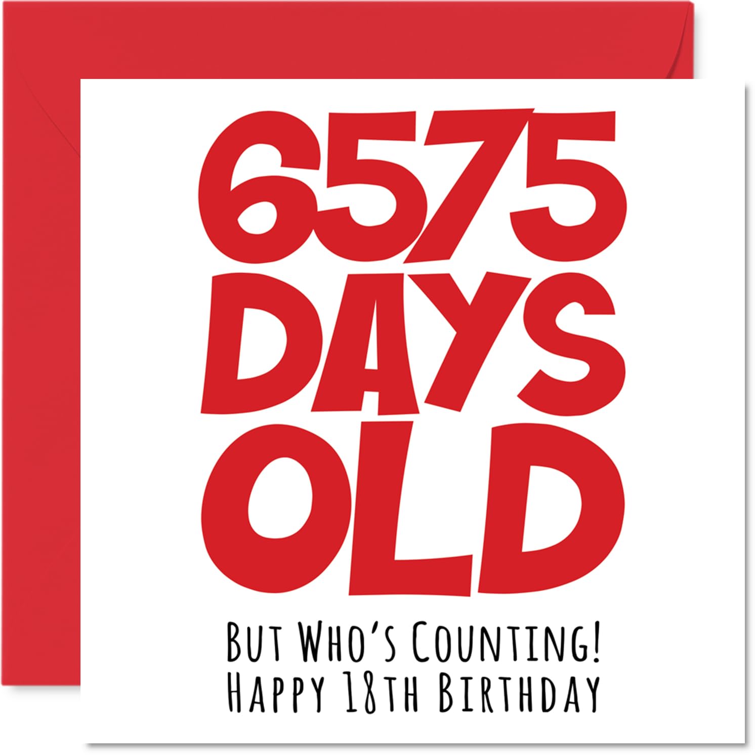 18th Birthday Card for Women and Men Her or Him, 6575 Days Old