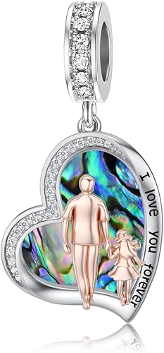 Dije para padre, madre e hija, pulsera de plata de ley para pulseras, cumpleaños, día de San Valentín, regalo para hija, madre amante