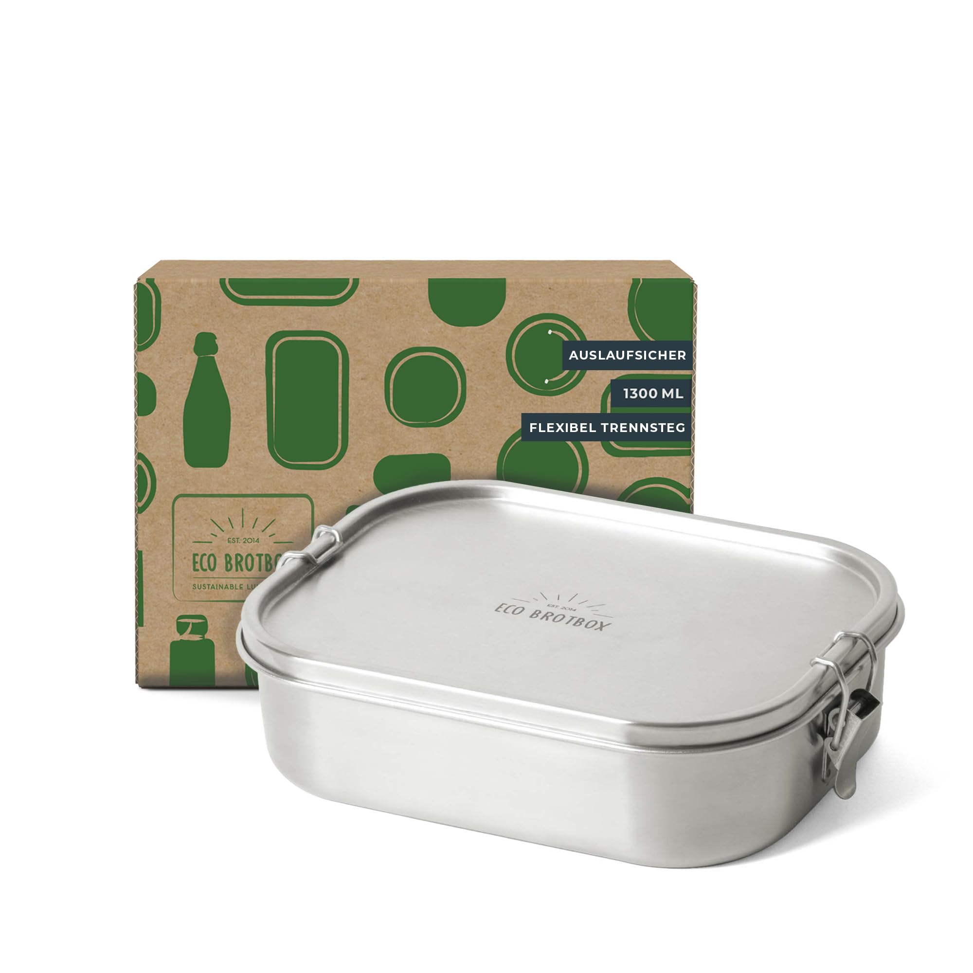 Bento Flex+ | Fiambrera de Acero Inoxidable a Prueba de Fugas con Separador Flexible | 1400 ml