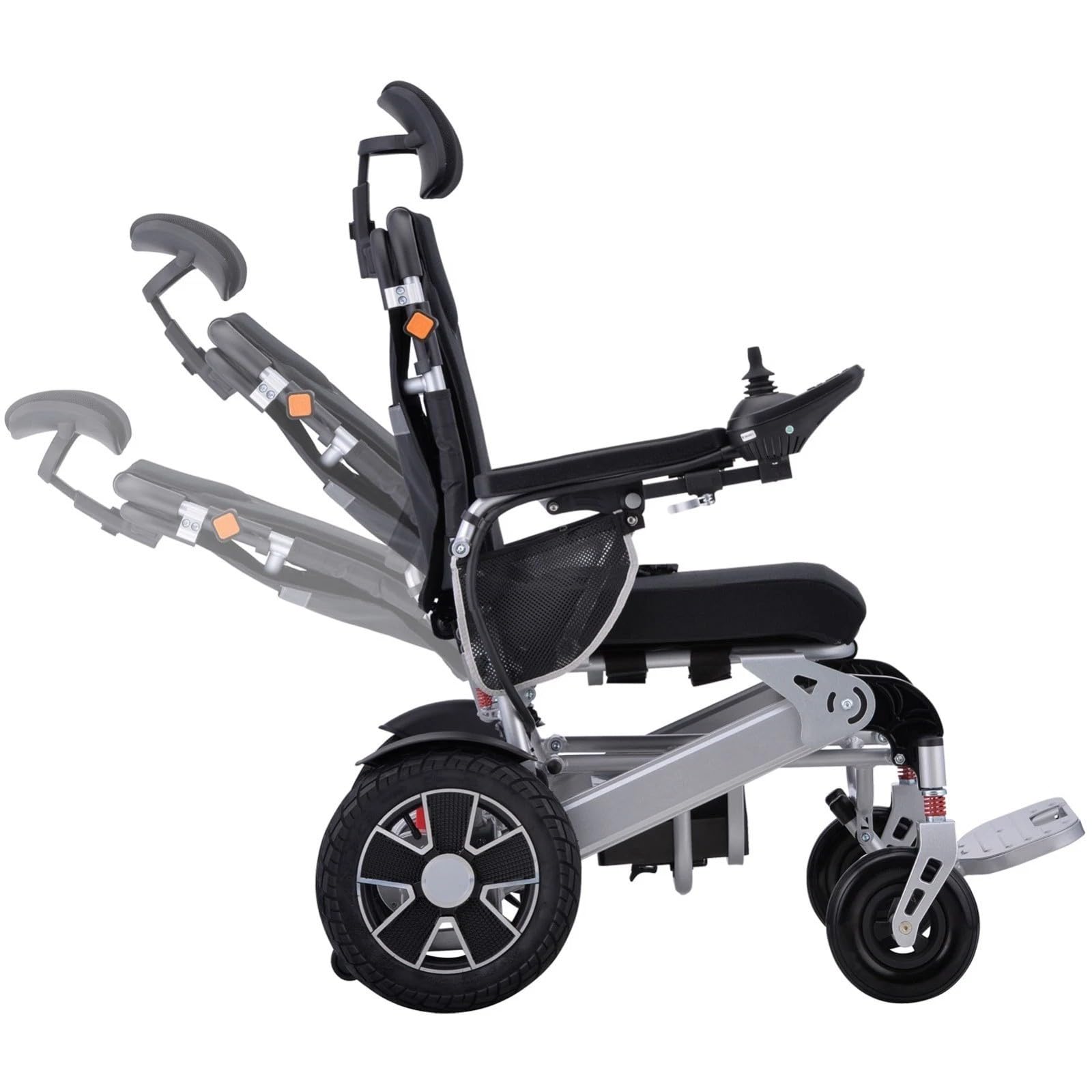 Silla de ruedas eléctrica plegable ligera con respaldo ajustable mando a distancia, ancho del asiento 47 cm, modelo J26R