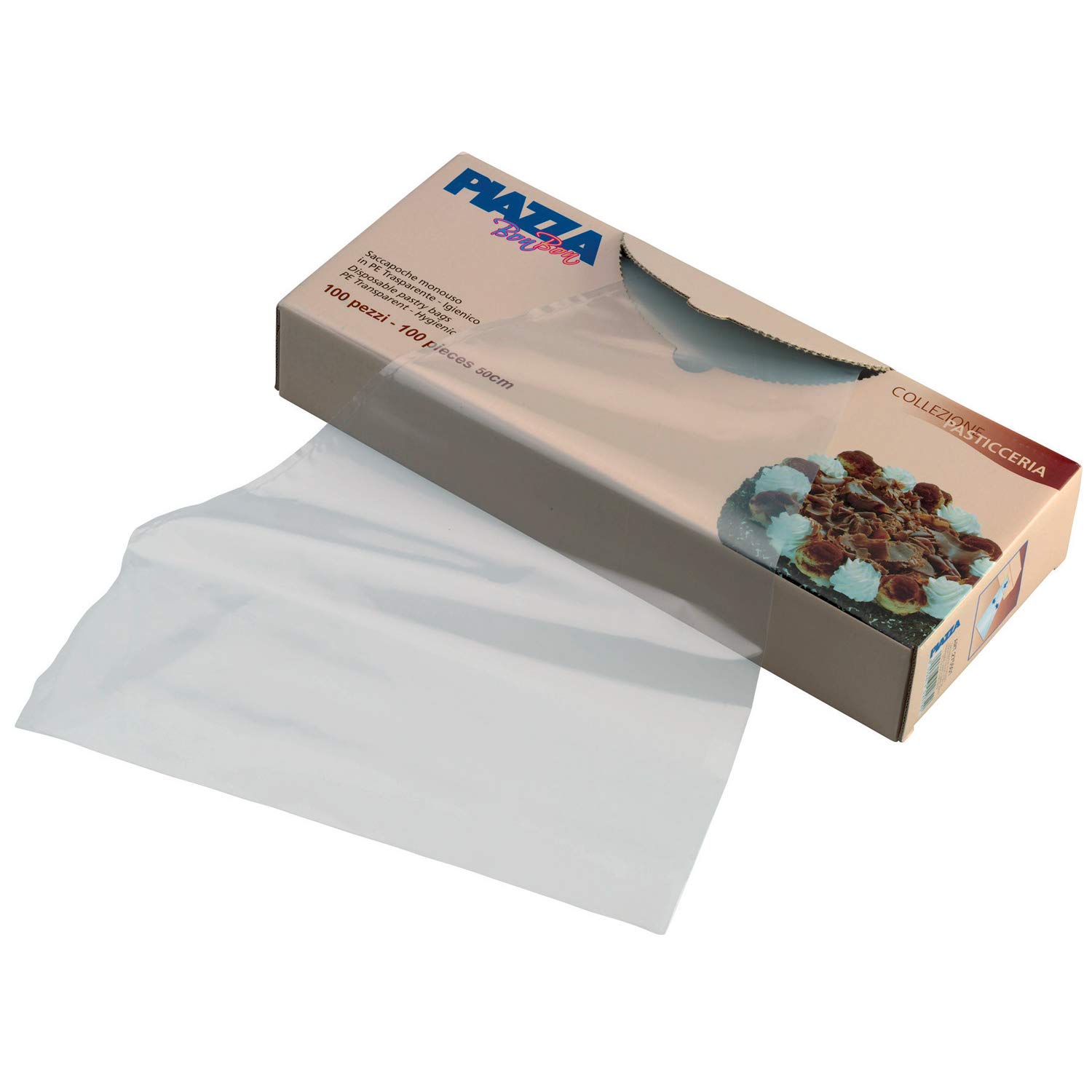 PIAZZA Disposable Pastry Bags one roll - 70 Micron, POLYETHYLENE - 100 pcs pack - 50Cm