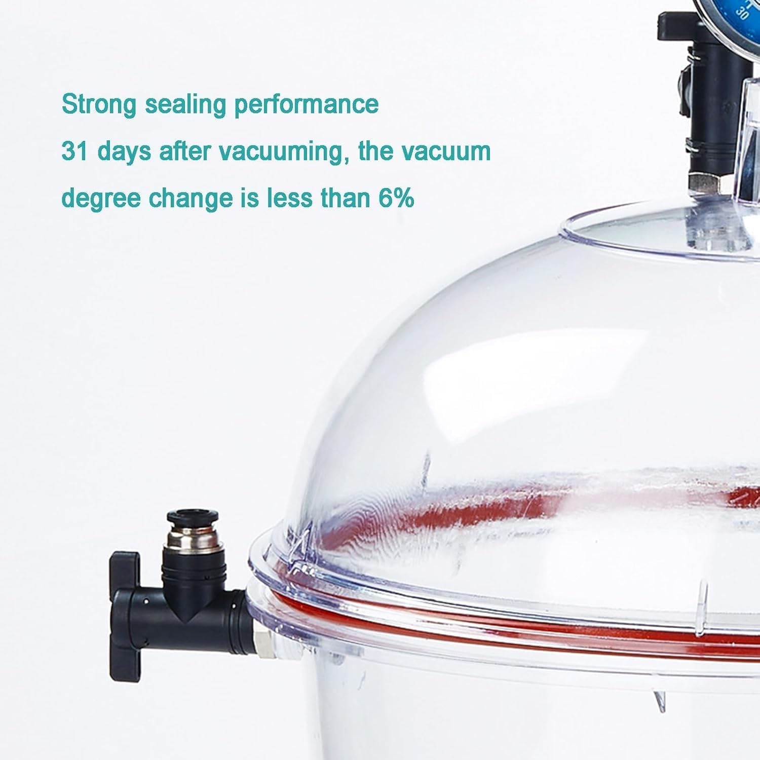 Vakuum-Exsikkator, transparente Acryl-Vakuumkammer, mit Doppelventilen, Manometer, versiegelter Behälter aus Polycarbonat-Kunststoff, for Trocknen und Aufbewahren im Vakuum.(150mm)