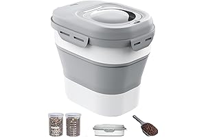 SimpleHuman Pet Food Storage Container Collapsible Dog Food Storage Container with Airtight...
