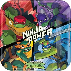 8 papieren borden ninja turtles vierkant