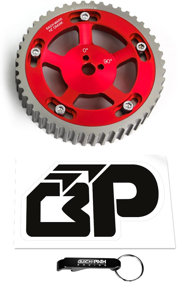 BlackPath - Eclipse + Galant + Lancer Evolution + Starion + Talon Adjustable Cam Gear Mitsubishi + Eagle (Red) T6 Billet