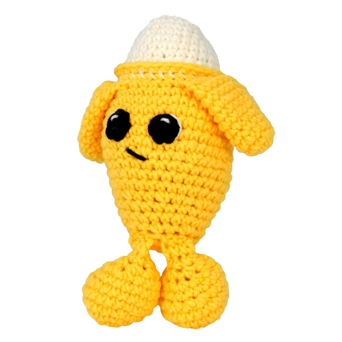 KNITTY CRITTERS Fruit and Veg Heads Crochet Kit – Banana Split | Beginner-Friendly Crochet Craft Kit with Recycled Yarn