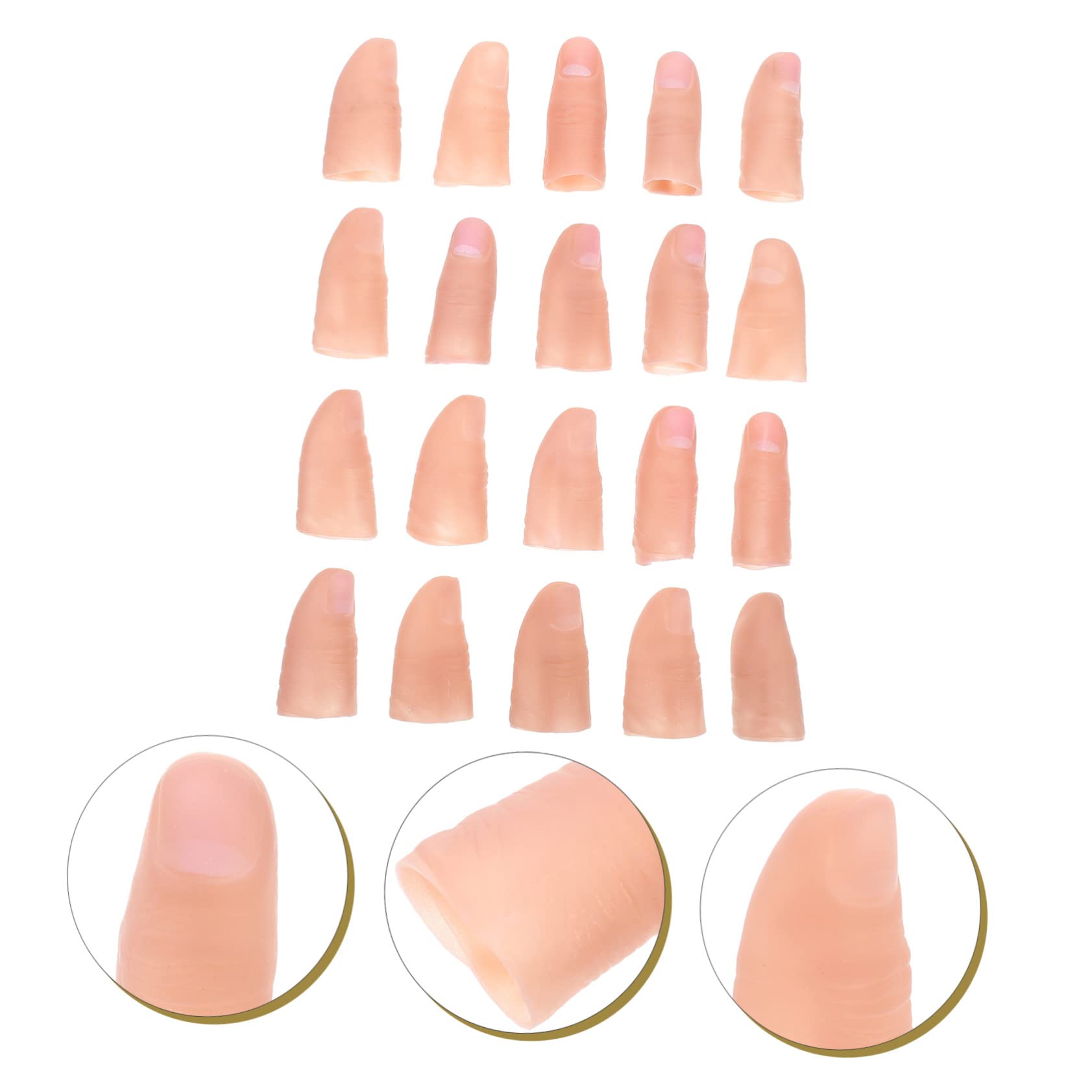 Toyvian 3 Set Di Puntelli Per Trucchi Con Le Dita Da Mago Punte Per Dita Per Scherzi Per Spettacoli Teatrali 20 Pezzi * 3