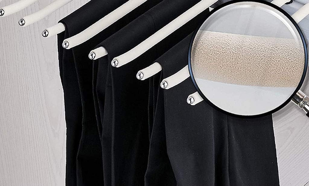 Trousers Rack Pull Out Pants Hangers Pull Out Pants Hangers Trouser Hanger Rack Organizer Multi Functional Pants Rack Non-Slip Space Saving Easy Installation
