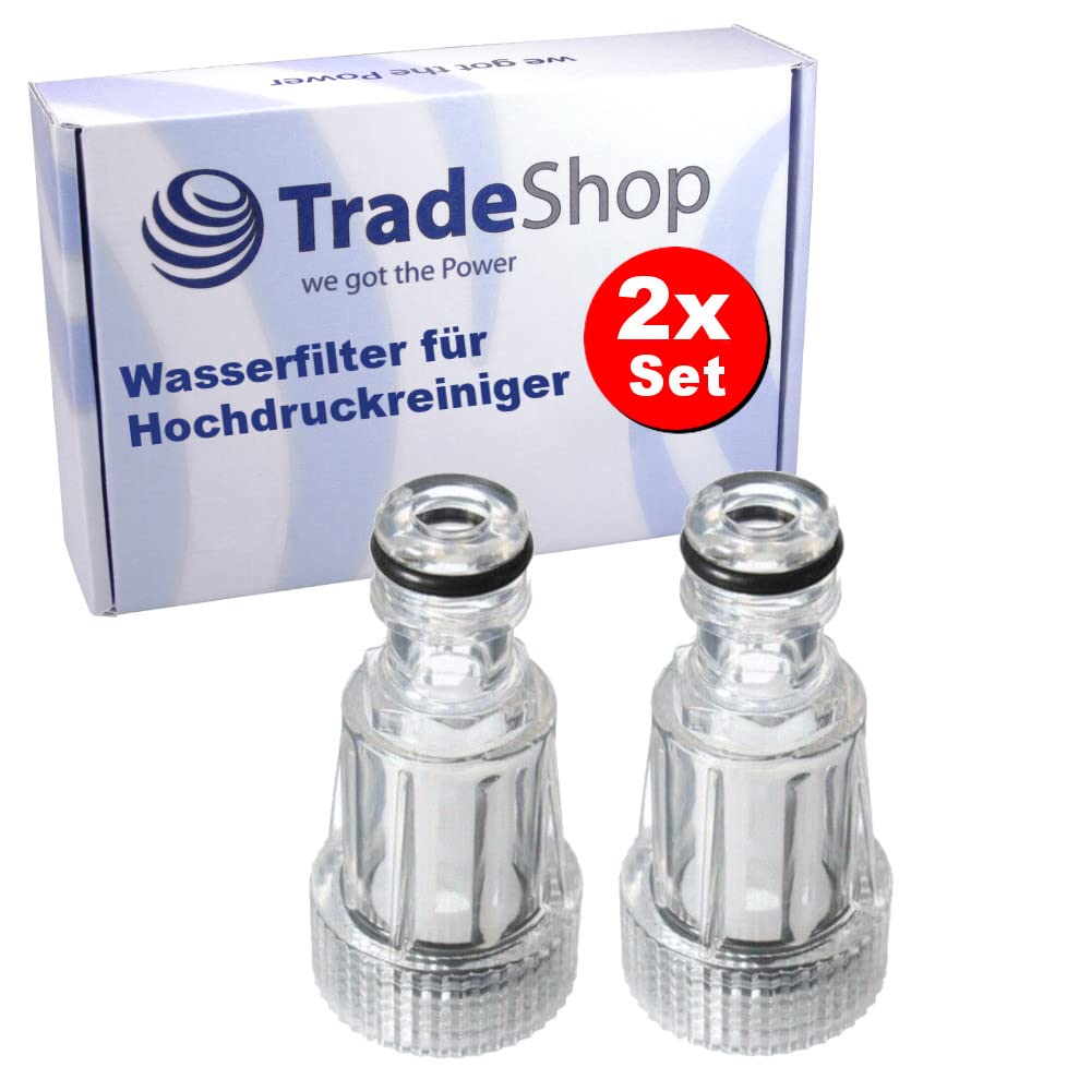 Trade-Shop 2 filtri dell'acqua (3/4") compatibili con Bosch, Lavor, Parkside, Nilfisk, Stihl, Makita, NAC, Black & Decker idropulitrice tubo da giardino