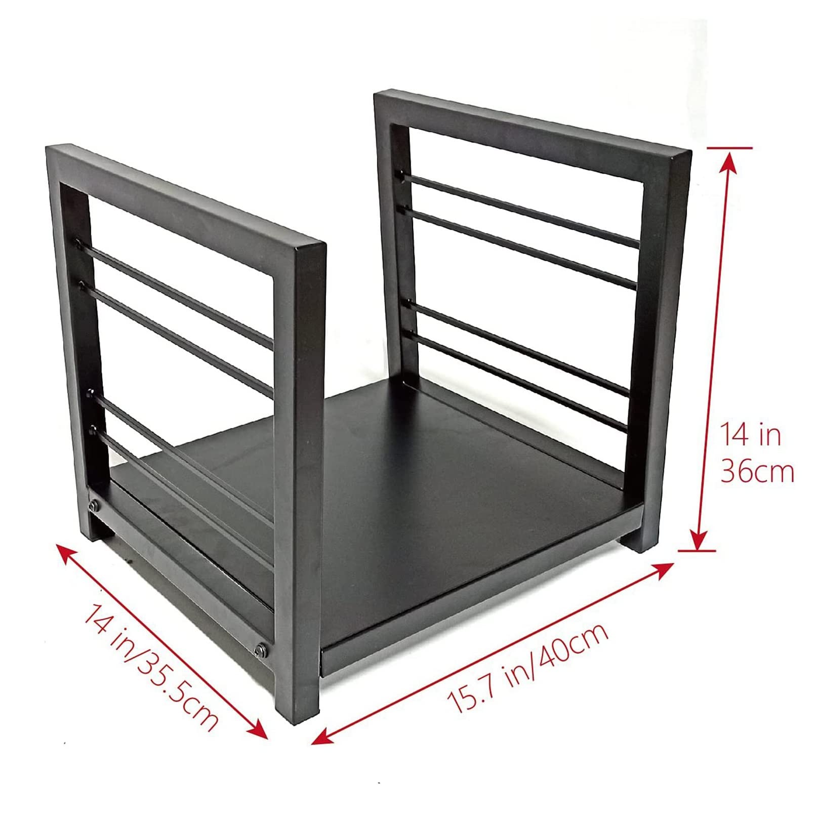 Portalegna, Porta Legna, portaoggetti in Blocchi da 14 Pollici, portalegna in Metallo per Camino, Interno, Esterno, Cortile, Patio, Balcone (Dimensioni: 14 x 14 x 15,7 Pollici)