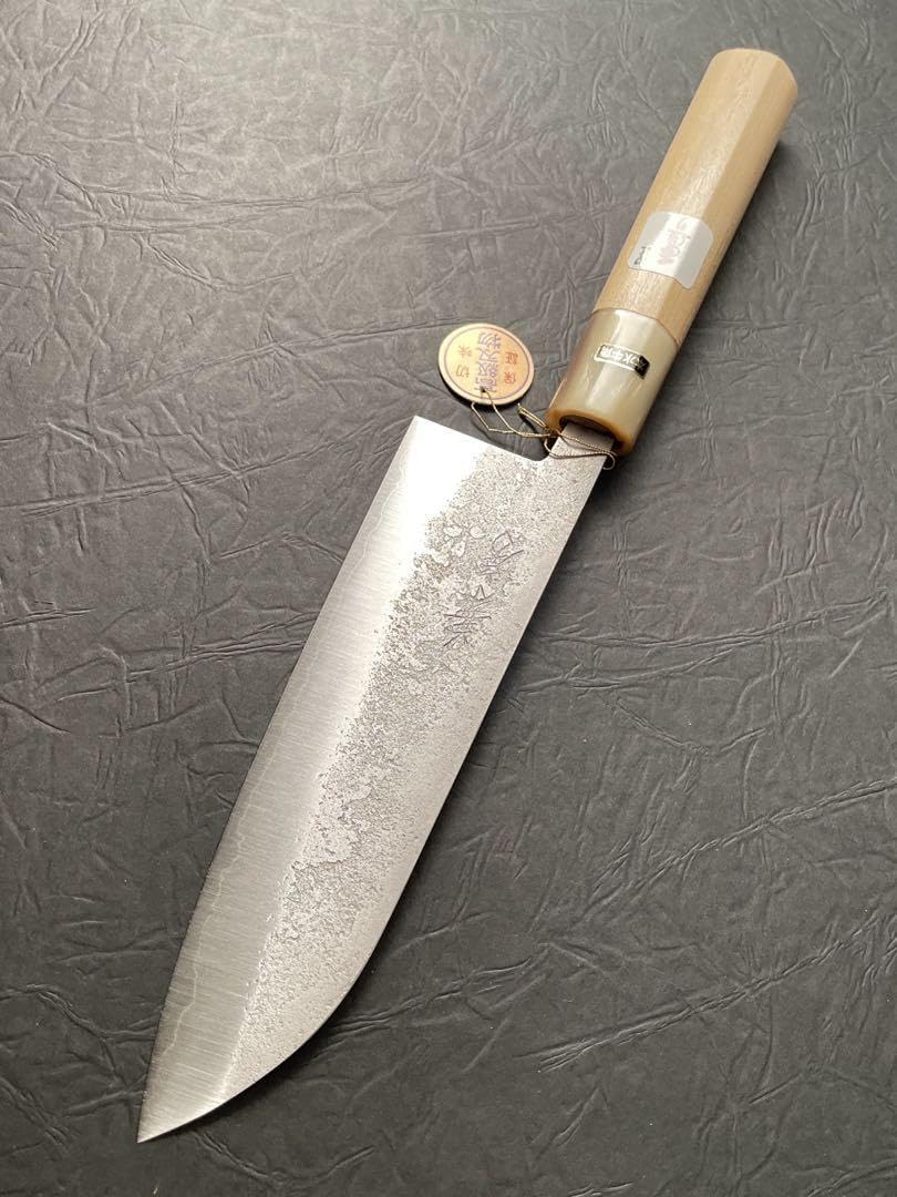 稀少☆兼房本水牛角仕様 高級槌目包丁
