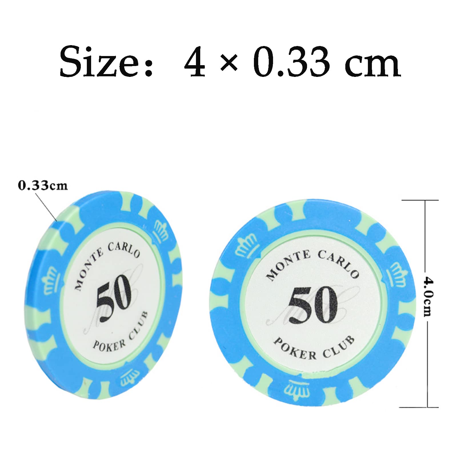 Set 50 Fiches Poker Professionali - Con Valore Nominale Per Serate Casinò - Foto 3