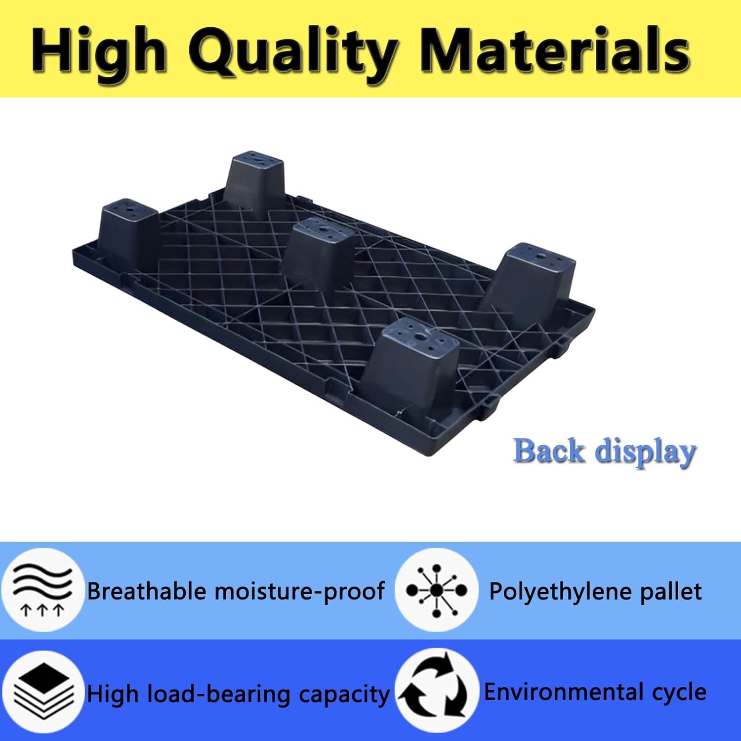 Wooden Pallets 4-Pack Interlocking Plastic Pallets