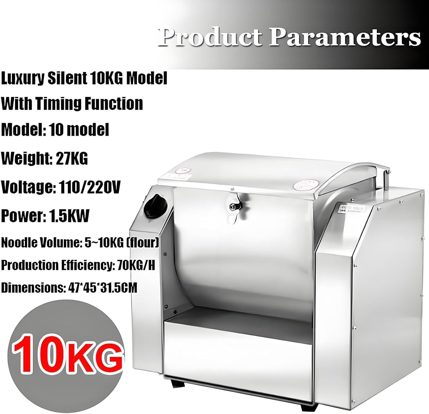 1100 W, 1500 W, automatyczna maszyna do mieszania ciasta, maszyna do mieszania mąki ze stali nierdzewnej, mikser stojący, do makaronu, makaronu i pizzy (3 kg)