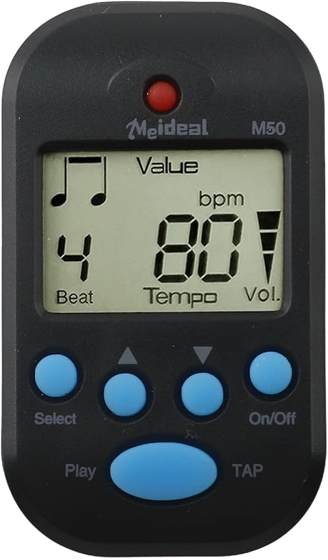 M50 for MINI Metronome Clip-On LCD Digital Rhythm Metronome With TAP Tempo Function, 30-280 BPM Range For Guitar, Violin, Bass And Stringed Instruments, Adjustable Beat And Volume Settings(Black)