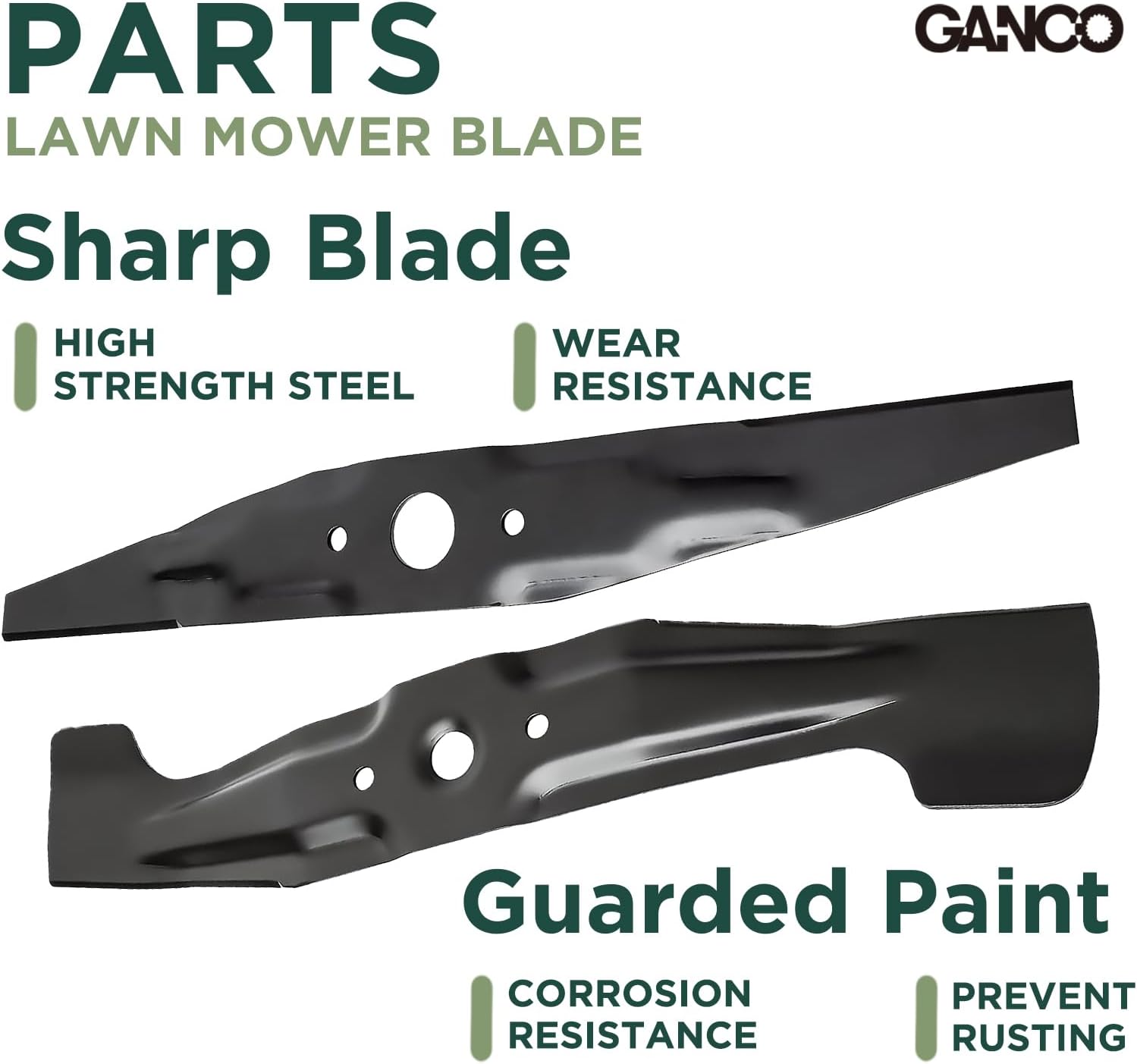 GANCO 72511-VH7-000 72531-VH7-000 72511-VL0-S00 Mulching Blades Set Replacement Part for Honda HRX217 HRX217K1 HRX21K2 Lawn Mower with 21" Deck (Pack of 2 Lawn Mower Blades)