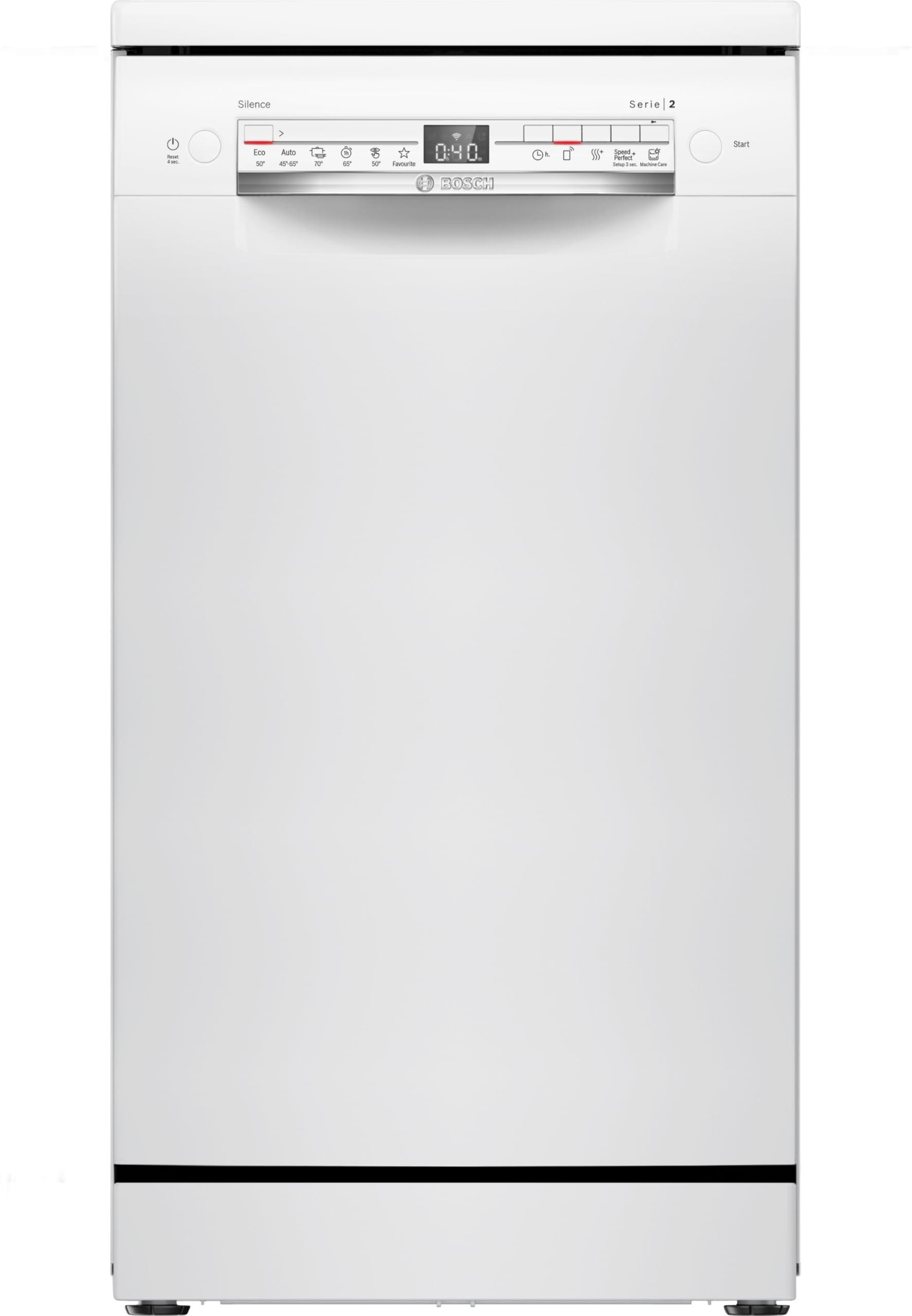 Bosch SPS2HKW55E Serie 2 Geschirrspüler Freistehend | 45 cm, Weiß, Home Connect, Option Extra-Trocknen, Express-Programm 65 °C, Box Maxi Performance