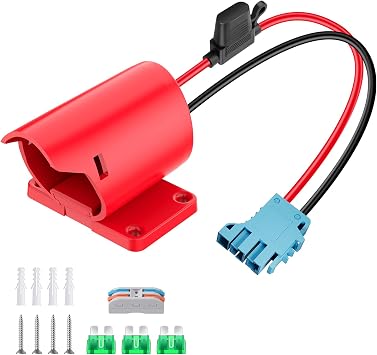 Power Wheel Adapter for Milwaukee M12 Battery Adapter 12V Power Wheel Battery Converter with Wire Harness Connector Compatible with Peg-Perego Childrens Riding Toys 12AWG Wire Connector with Fuse