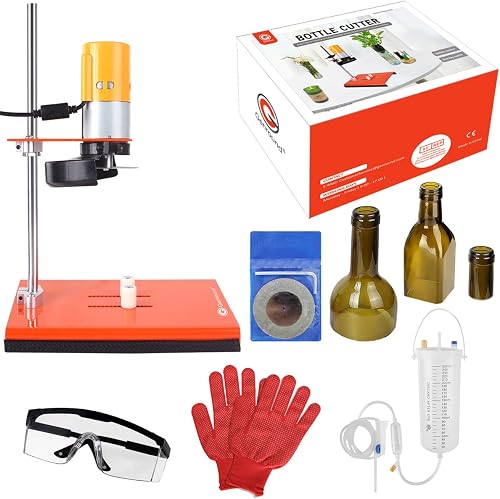 Genround DIY Electric Bottle Cutter, Glass Bottle Cutter DIY Bottle Neck Square Bottle Wine Bottle Cutter Machine for Beer Liquor Whiskey Alcohol Champagne Bottle(Design by Genround in USA)