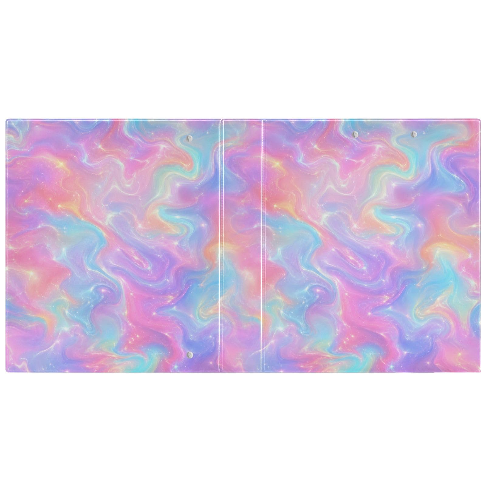 Raccoglitore a 3 anelli Dream Liquid Pattern 3,8 cm anelli rotondi contiene 200 fogli, 3 raccoglitori ad anelli con clip in metallo antiscivolo