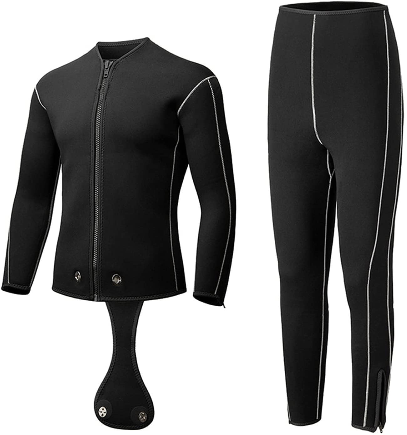 Super Stretch 5mm Neoprene Wetsuit, Full Body Wetsuit With Back Zipper, Two Piece For Men - Snorkeling(XL)