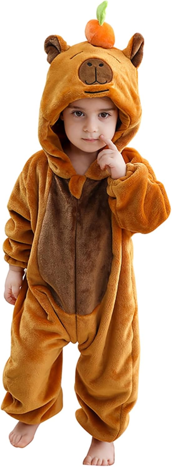 Unisex Baby Flannel Romper Animal Onesie Costume Hooded Cartoon Outfit Suit