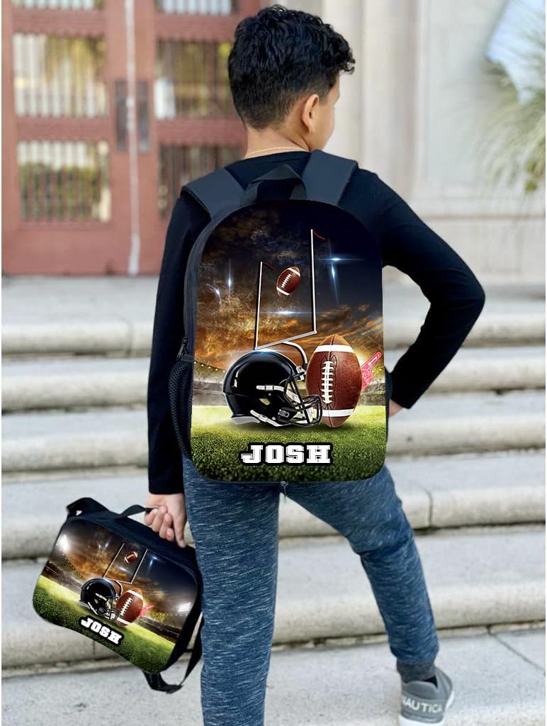 Football Sports Personalized Backpack 14" inch Add Name or Text.