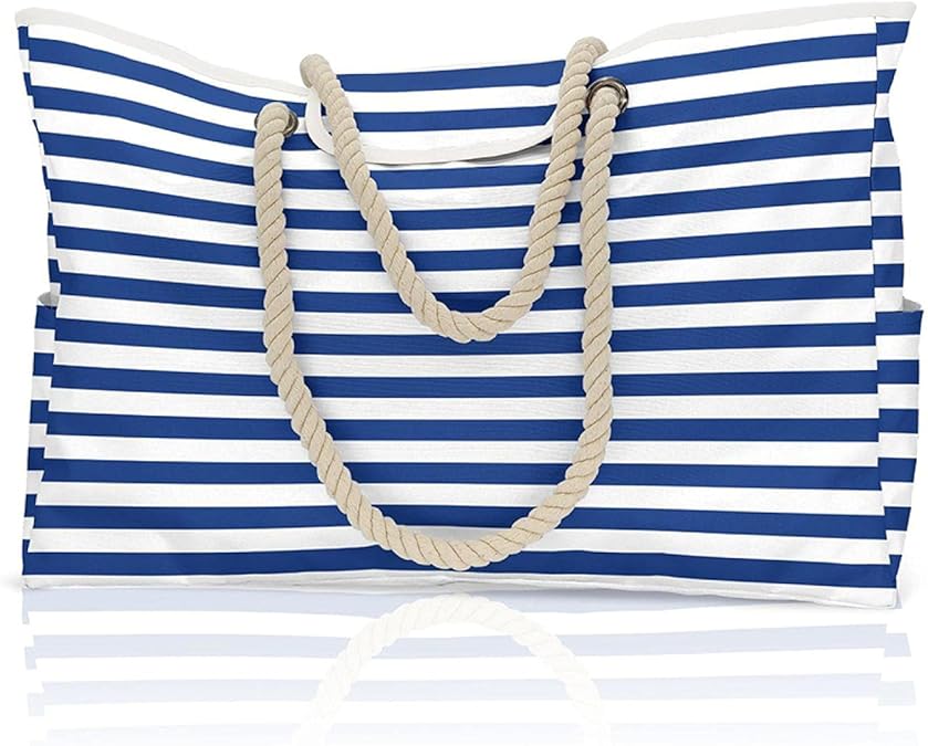 1 Extra Large Beach Bag, Portable Canvas Shoulder Bag, Top Rope Handle