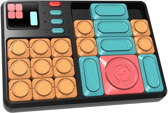 SUMSYNC Super Slide Puzzle Brain Game, Magnetic Sliding Block Brain Teaser Puzzles with 500+ Levels Handheld Electronic Games, Logic Training Klotski Travel Toys for Kids and Adults