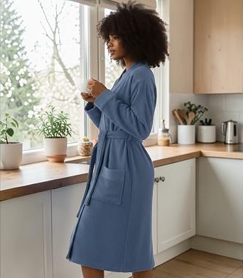 SEYANTE Women's Luxury Bathrobe - GOTS Certified Organic Turkish Cotton Terry Cloth Kimono Robe