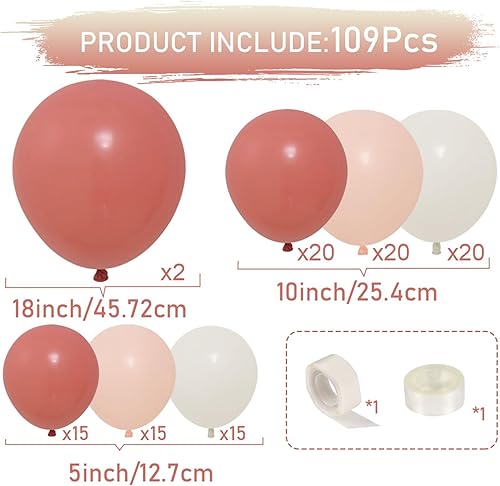 Miniatura 4 de Kit de arco de globos de color rosa rubor retro, guirnalda de globos de arena rosa polvoriento, crema, melocotón, blanco, arena, globos bohemios,