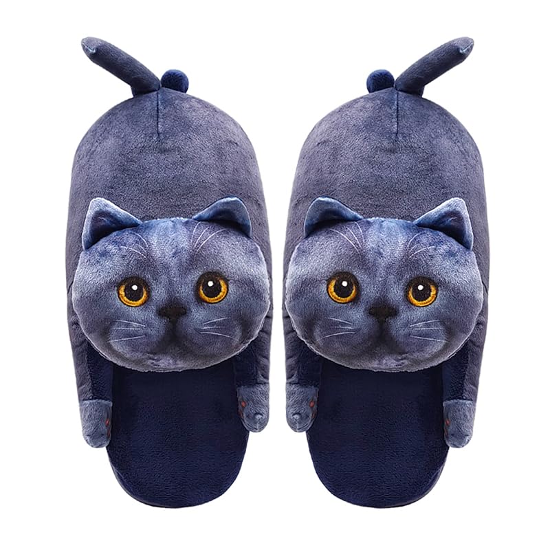 BEdaW Fun Cat Shape Kaptury, puszyste sypialnia kapcie buty domowe, prezenty dla kotów dla miłośników kotów