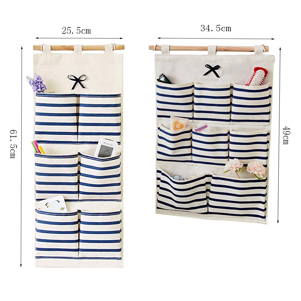 2 Organizer Da Appendere In Tessuto Grigio 23x25x6 Cm | Borsa Portaoggetti Con Ganci Per Bagno, Cucina, Ufficio | Risparmia Spazio