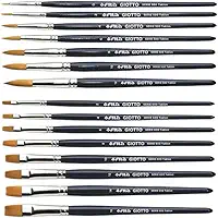 Kit Pincel Giotto Taklon Chato 8 pinceis e Redondo 7 pinceis