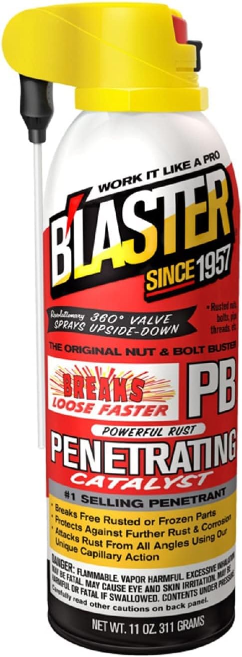 B'laster Penetrating Oil - PB Blaster Penetrating Oil Spray - Rust Remover for Metal Parts, Corrosion Protection and Lubricant for Stuck Nuts, Bolts and Pipe Threads – 11oz (16-PB-DS)