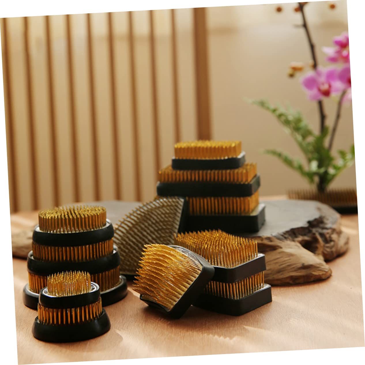 10 Piezas Arreglo floral fijo jardineria jardinería aguja alfiler flor soporte para arreglos aguja arreglo floral porta arreglos japoneses ronda Japón