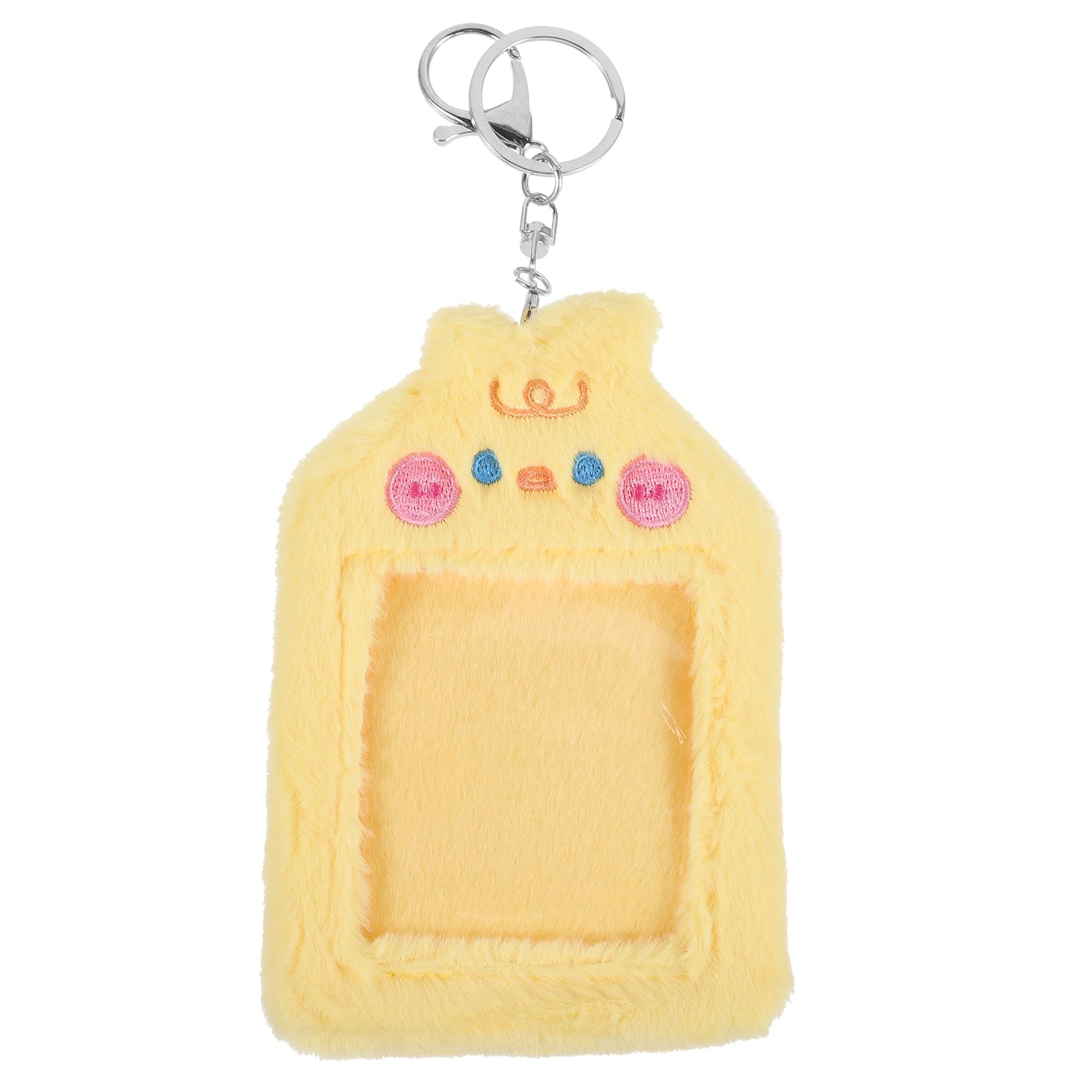 GALPADA Plush Animal Card Holder with Keychain, Cartoon Bear Photo Sleeve Id Card Credit Card Case Protective Sleeves
