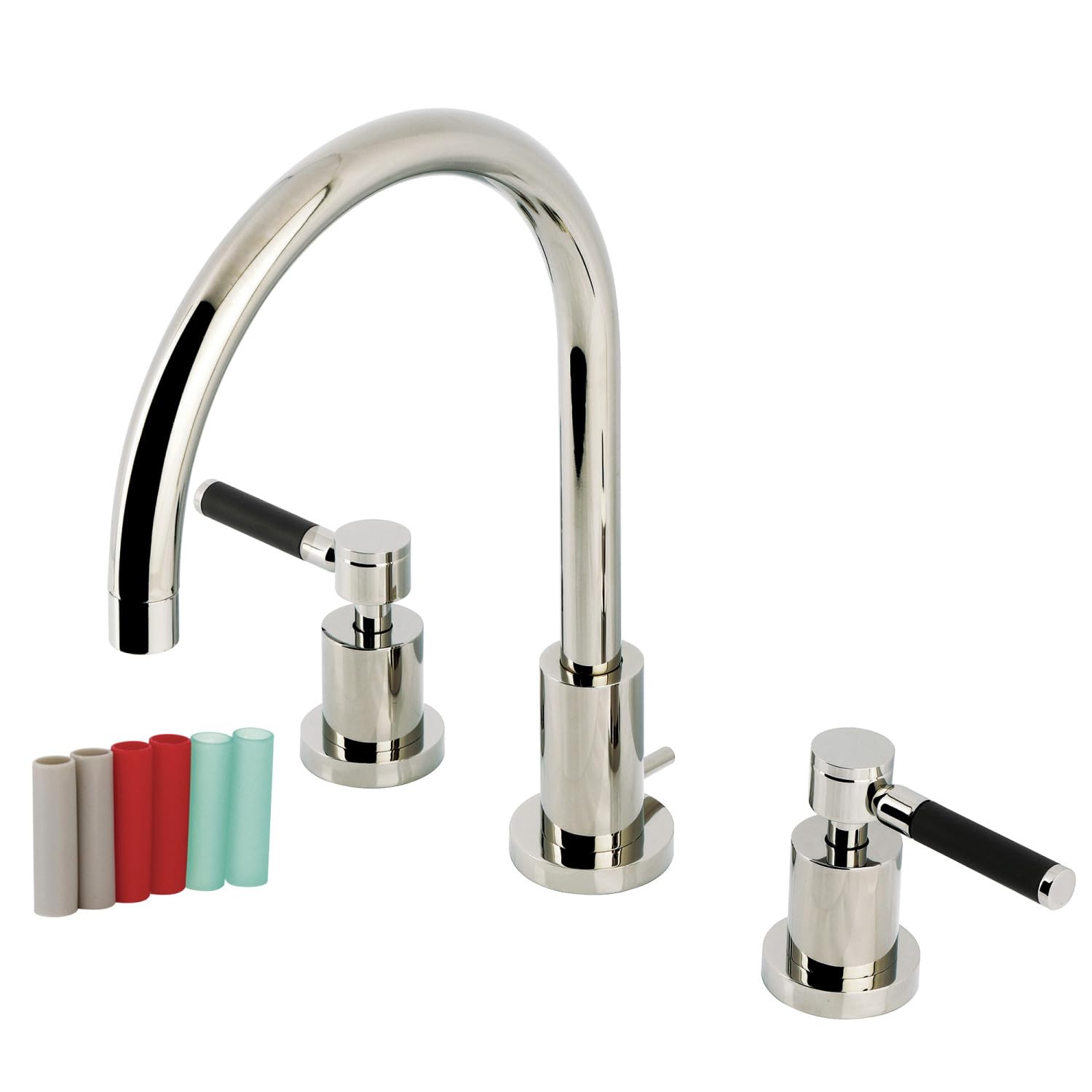 Robinet de salle de bain en laiton nickel poli avec bonde pop-up