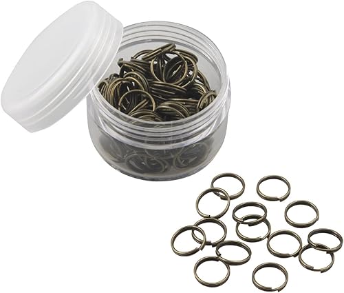 1 caja de anillos divididos de doble bucle, conectores de mini llaveros para hacer joyas, collares, pulseras, aretes, manualidades (0.236 pulgadas,