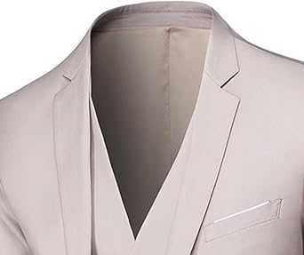 Mens 3 Piece Wedding Groomsmen Suit Set 1 Button Notch Lapel Slim Tuxedo Suits Business Solid Jacket Vest Pants