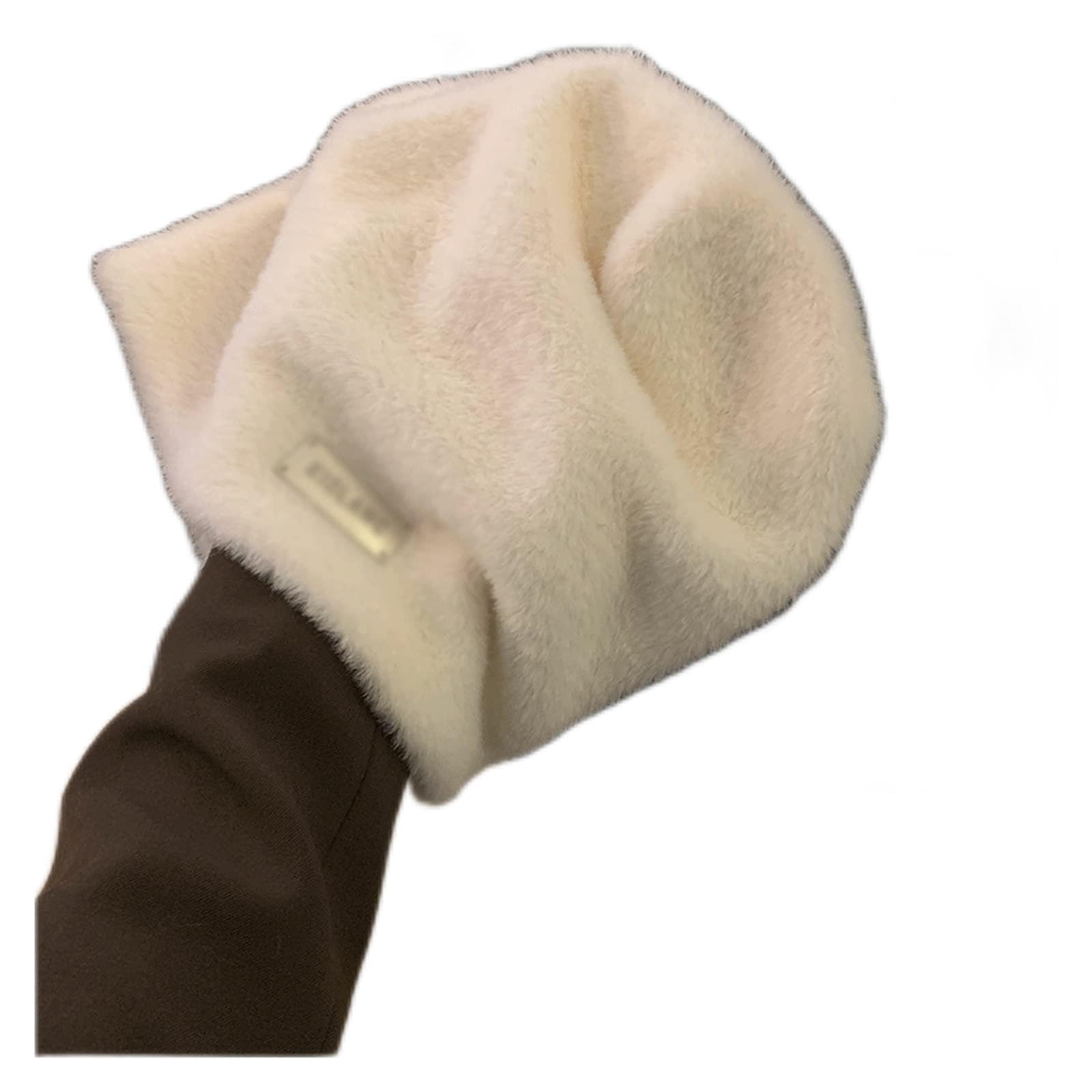 Plush Beanies Hats for Women Winter Warm Solid Baggy Knitted Skullies Hat Outdoor Coldproof Beanies